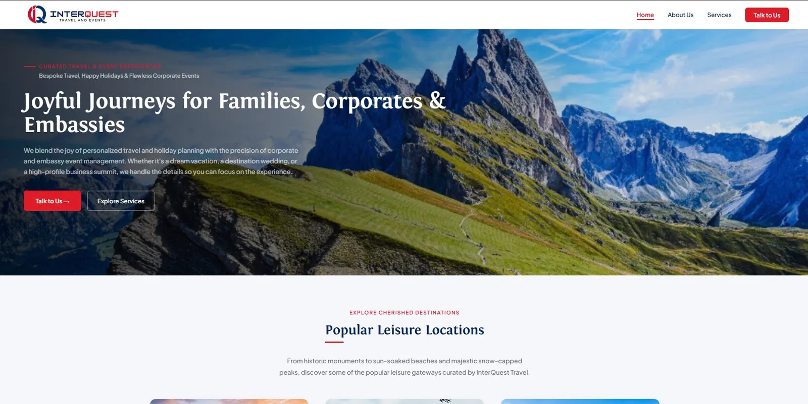 Website and SEO for InterQuest Travel